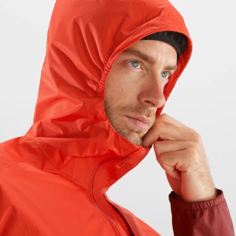 Salomon Bonatti Waterproof Men's Shell Jackets Red | CA 23R60